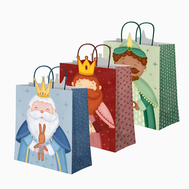 Mittlere Weihnachtsgeschenktüten 26 x 10 x 32 cm Petit Three Wise Men