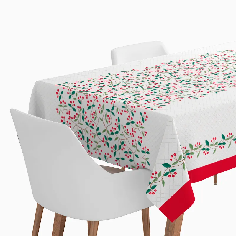 Gefaltete wasserdichte Weihnachtstischdecke 1,40 x 2,20 m Holly für Ihre Partys – Oh Yeah!