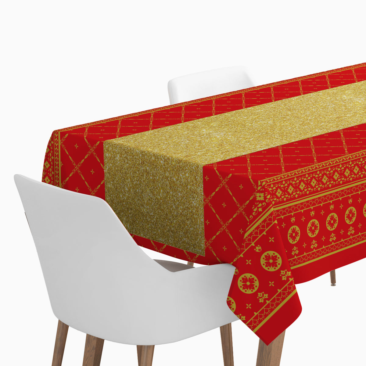 Wasserdichte, gefaltete Tischdecke für Weihnachten, 1,40 x 2,20 m, traditionell, Rot – ideal für Ihre Partys – Oh Yeah!