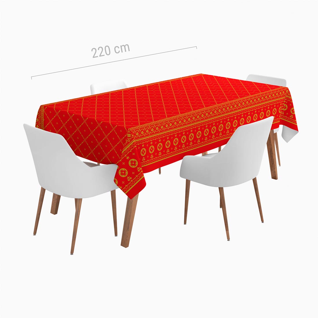 Waterproof tablecloth Christmas Traditional Red 1.40 x 2.20 m