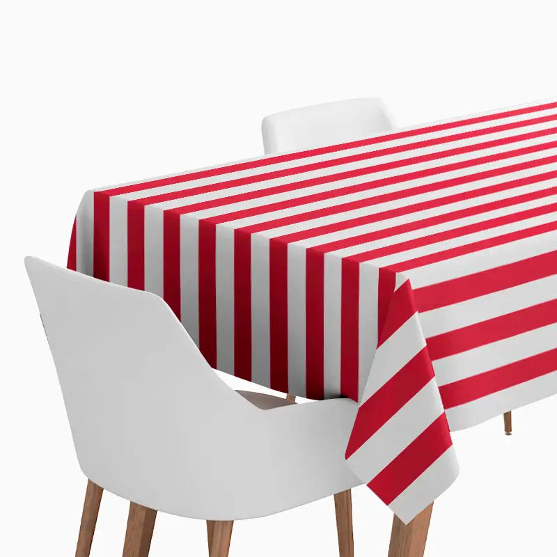 Mantel Papel Plegado Impermeable 1.20 x 1.80 m Rayas Rojo y Blanco