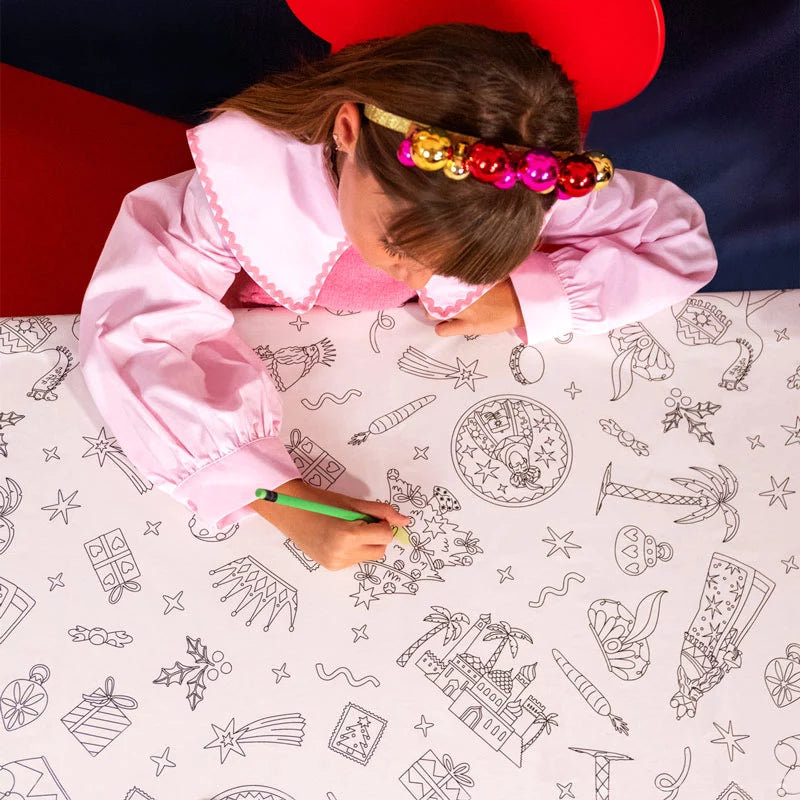 Mantel Papel Plegado Impermeable 1.20 x 1.80 m Reyes Magos para Colorear