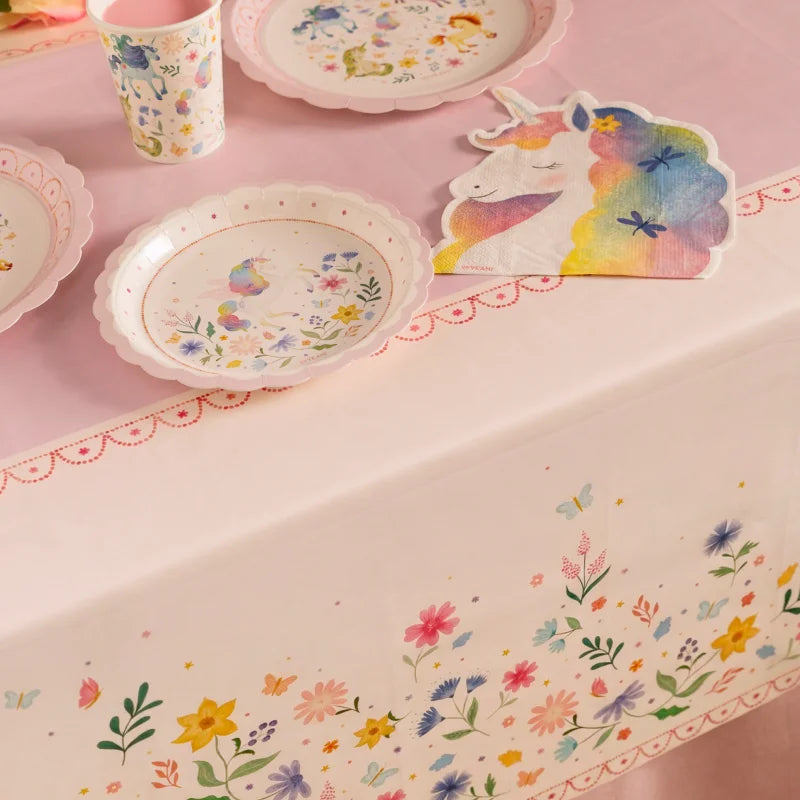 Inspiracion con Mantel Papel Plegado Impermeable 1.20 x 1.80 m Unicornios Mágicos