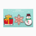Schneeflocke Weihnachtsbackformen, Schneemann und Geschenk