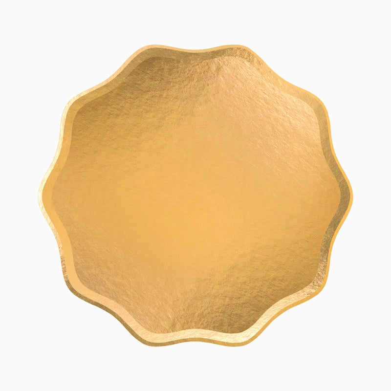 Bandeja Cartón Llano Redondo Ø 33 cm con forma Estrella Oro Metalizado