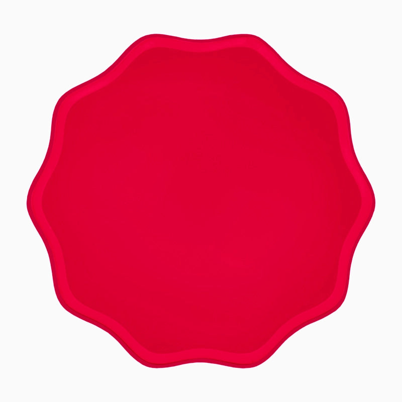 Bandeja Cartón Llano Redondo Ø 33 cm con forma Estrella Rojo