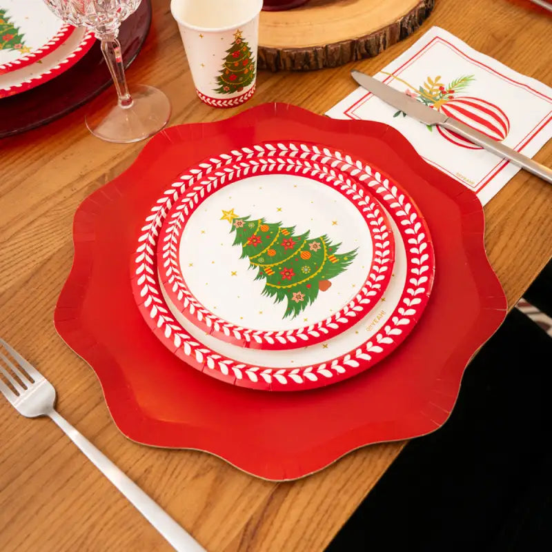 Kit Mesa Premium Navidad 12 Personas Abeto 114 piezas