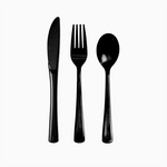 Set coperto di plastica premium nero 12 persone