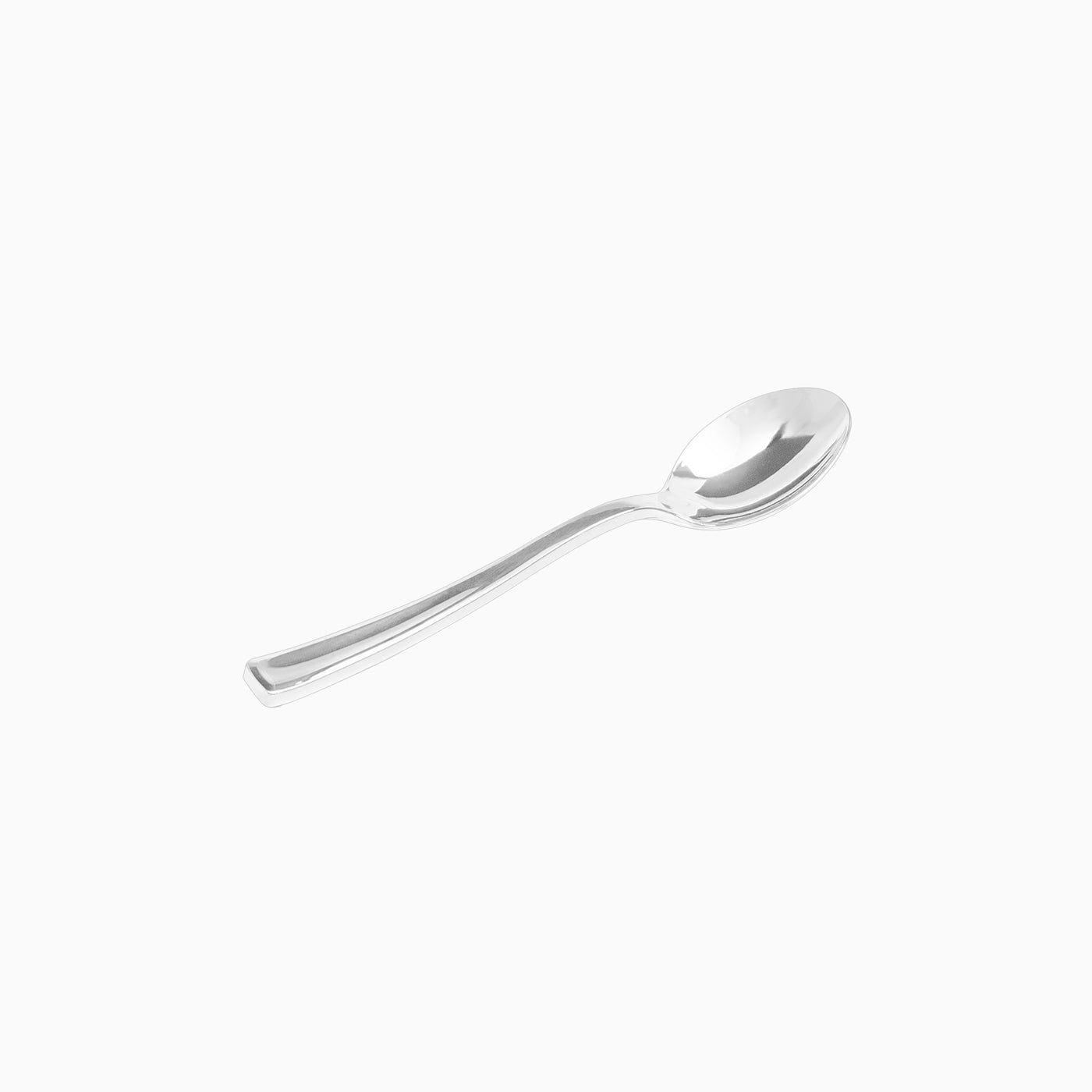 Reusable plastic teaspoon 13 cm metallic silver