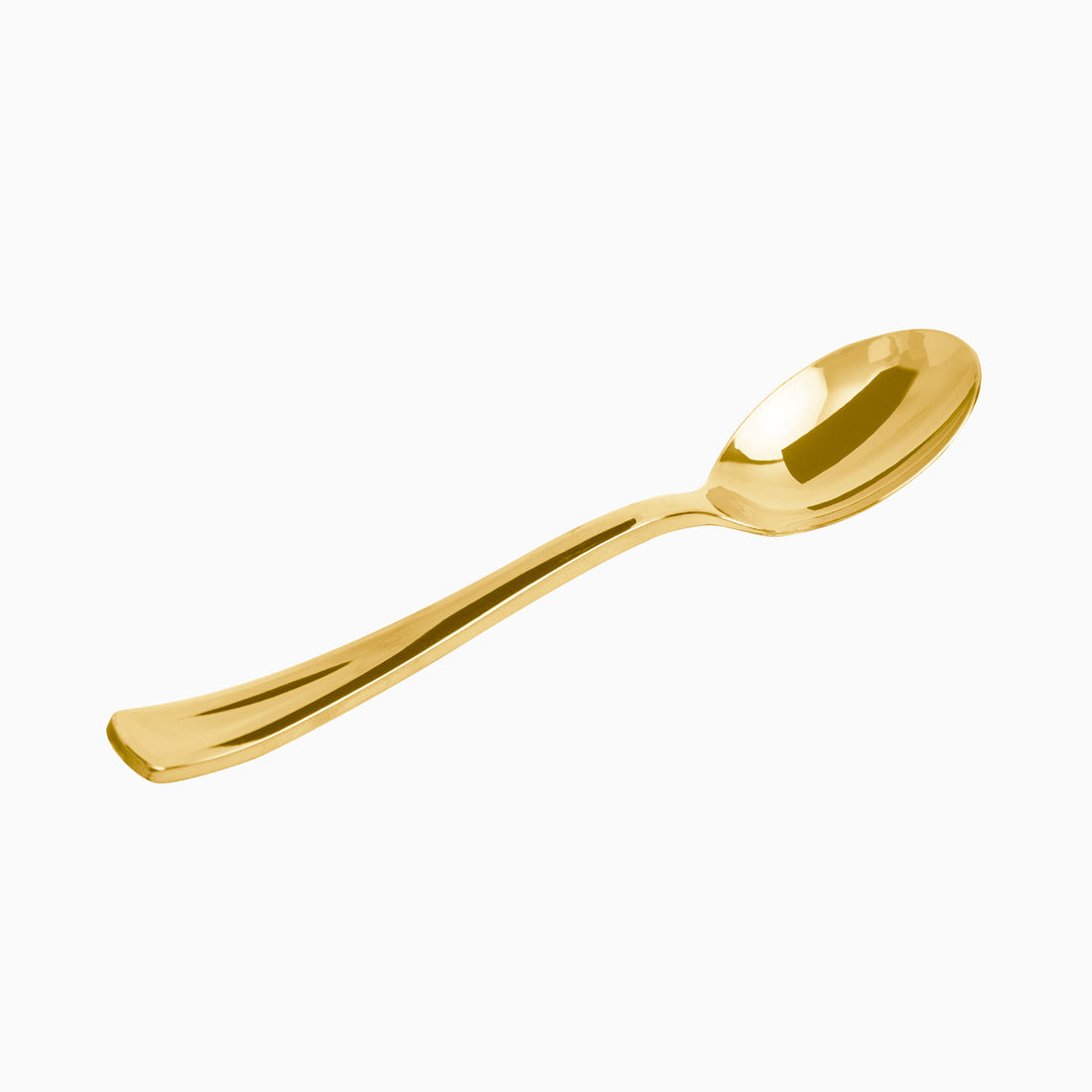 Cucchiaio di plastica riutilizzabile 17,20 cm oro metallico
