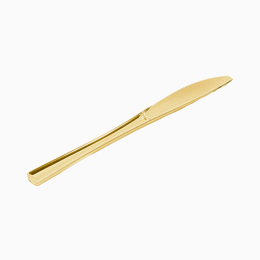 Reusable plastic knife 20 cm metallic gold