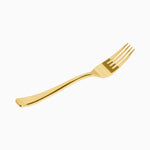Reusable plastic fork 18.5 cm metallic gold