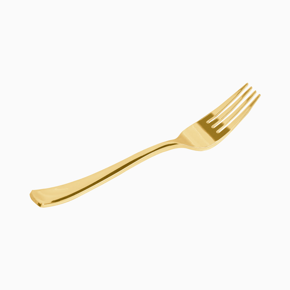 Fork plastique réutilisable 18,5 cm d'or métallique