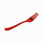 Fork di plastica riutilizzabile 18,5 cm rosso metallico