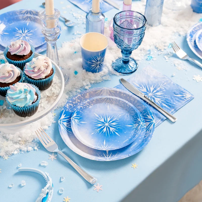 Bolsa Confeti Copo de Nieve Plata y Azul Glitter