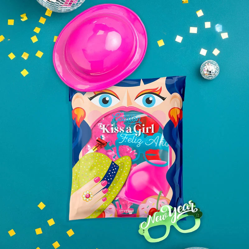 Bolsa de Cotillón Kiss a Girl Nochevieja 5 Piezas (10 uds)