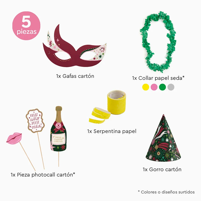 Borsa per feste di Capodanno ecologica 5 pezzi (1 unità)