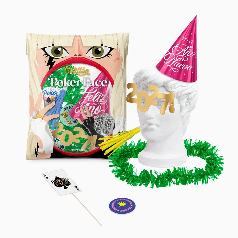 Bolsa de Cotillón 'Poker Face' Nochevieja 6 piezas (1 ud)