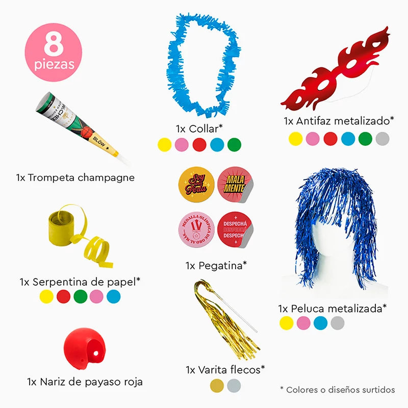 Bolsa de Cotillón Tracatrá Nochevieja 8 Piezas (1 ud)