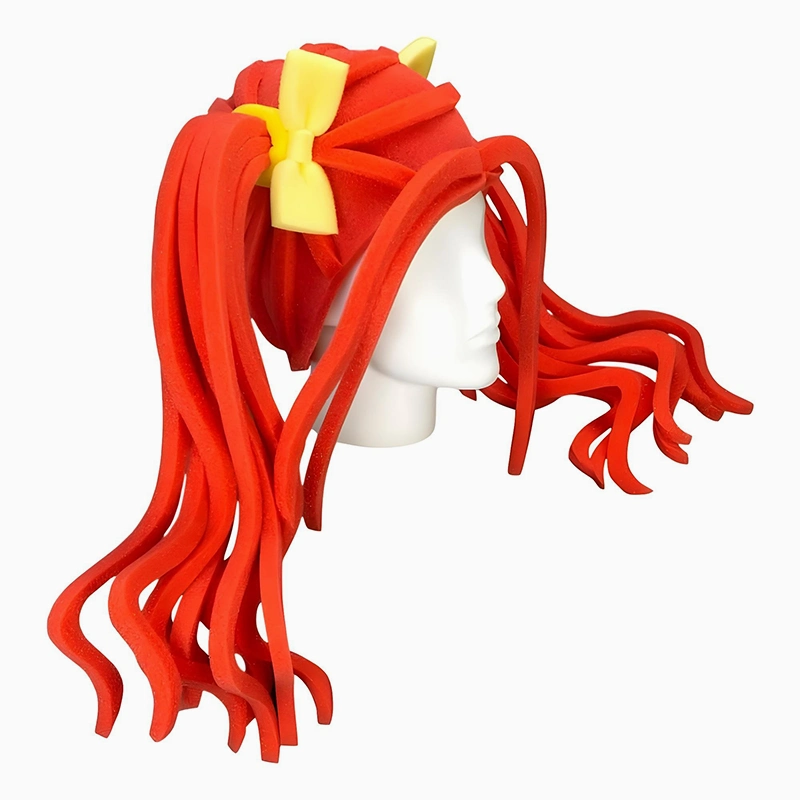 Peluca Goma Espuma Gigante Dos Coletas Rojas