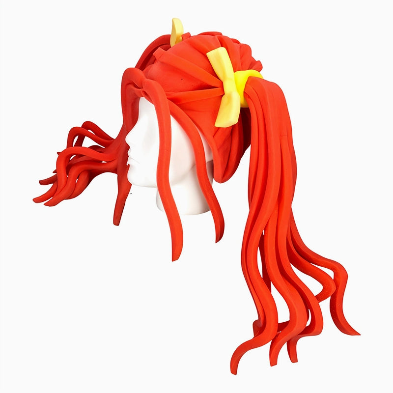 Peluca Goma Espuma Gigante Dos Coletas Rojas