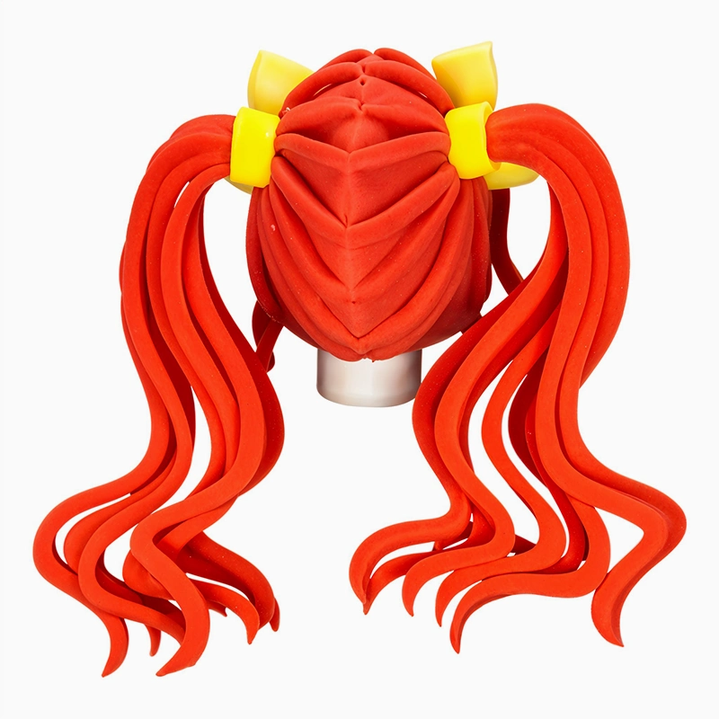 Peluca Goma Espuma Gigante Dos Coletas Rojas