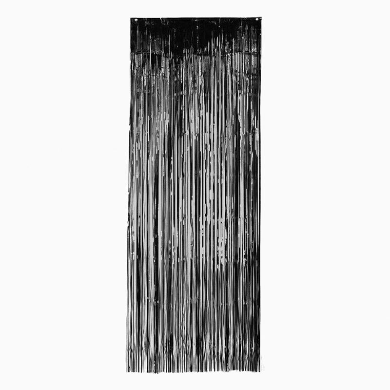 Rideau décoratif métallisé 0,90 x 2,40 m noir