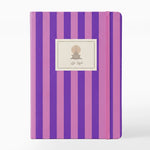 Libreta con Goma 13 x 1.5 x 19 cm Rayas Morado y Rosa
