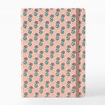 Libreta con Goma 13 x 1.5 x 19 cm Naranja con Flores