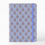 Libreta con Goma 13 x 1.5 x 19 cm Azul Pastel con Flores