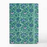 Libreta con Goma 13 x 1.5 x 19 cm Verde con Flores