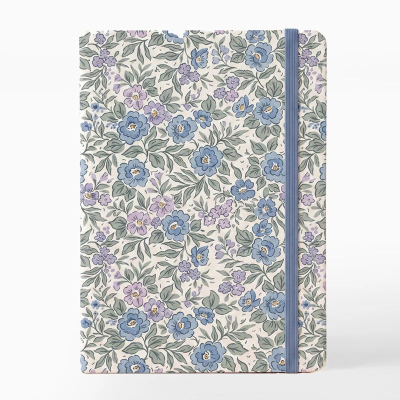 Libreta con Goma 13 x 1.5 x 19 cm Floral Liberty Azul