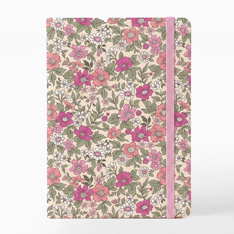 Libreta con Goma 13 x 1.5 x 19 cm Floral Liberty Rosa