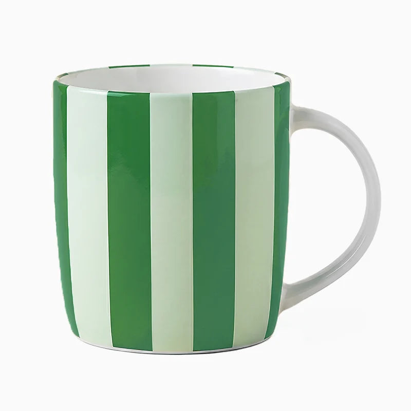 Taza Cerámica 350 cc Rayas Verdes