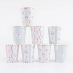 Vaso Cartón Estampado Floral Pastel