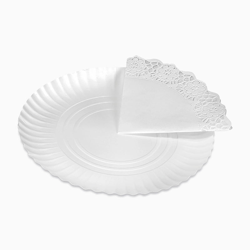 Vassoio rotondo di cartone Ø35 cm bianco con bionda