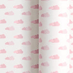 Papel de Regalo 70 cm x 2 m Nubes Rosa Pastel
