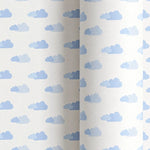 Papel de Regalo 70 cm x 2 m Nubes Azul Pastel