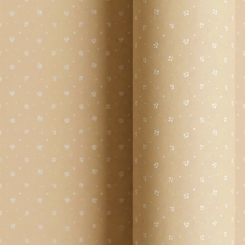Papel de Regalo 70 cm x 2 m Crema con Flores