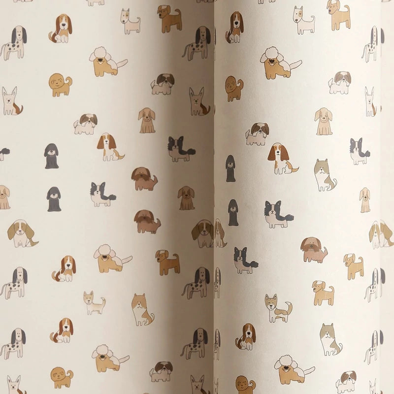 Papel de Regalo 70 cm x 2 m Blanco con Perritos