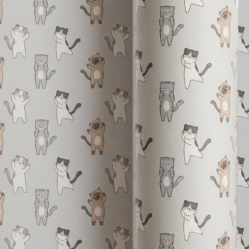 Papel de Regalo 70 cm x 2 m Azul con Gatitos