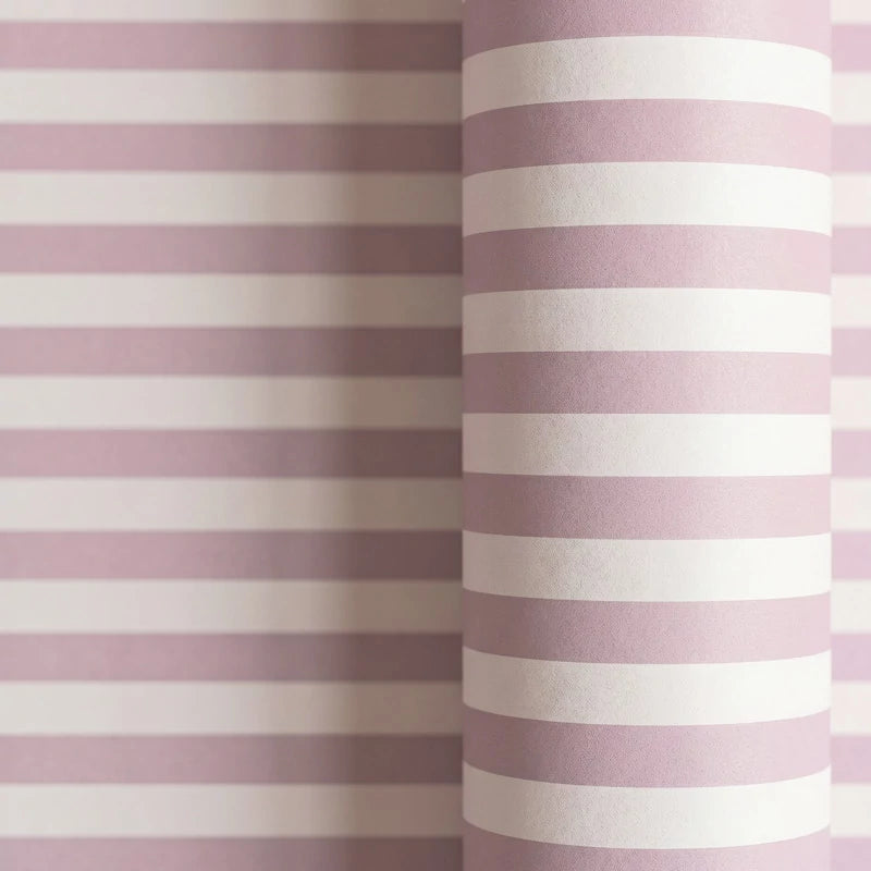 Papel de Regalo 70 cm x 2 m Rayas Rosa Pastel y Blanco