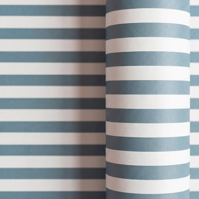 Papel de Regalo 70 cm x 2 m Rayas Azul Marino y Blanco