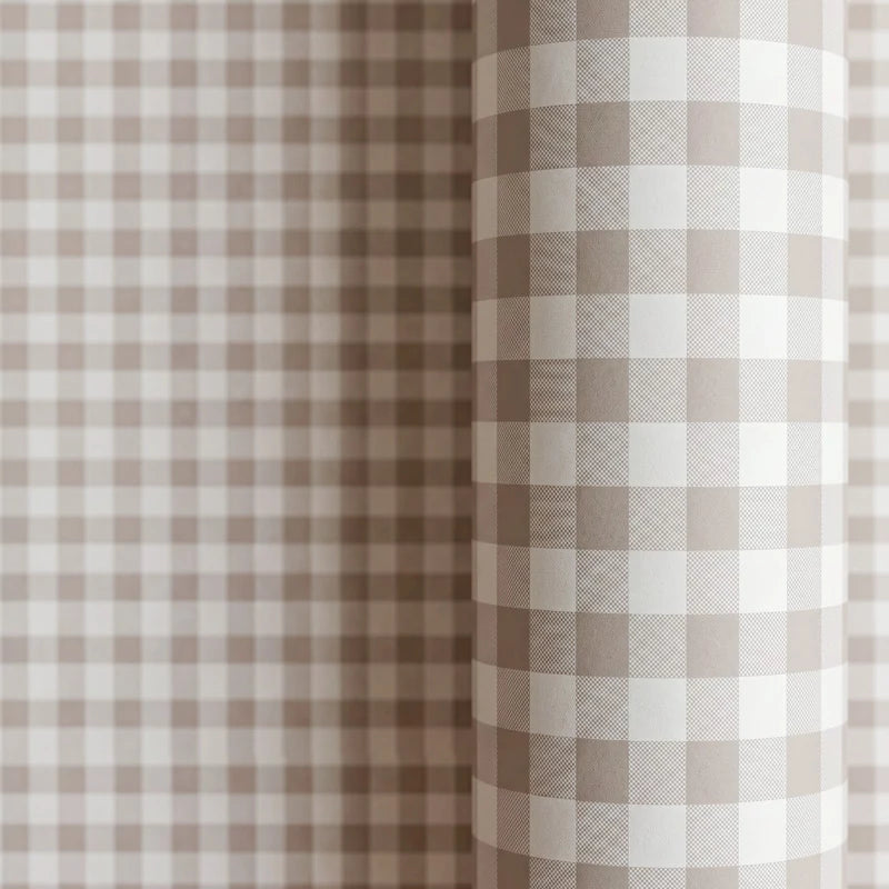 Papel de Regalo 70 cm x 2 m Vichy Beige