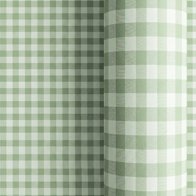 Papel de Regalo 70 cm x 2 m Vichy Verde Menta