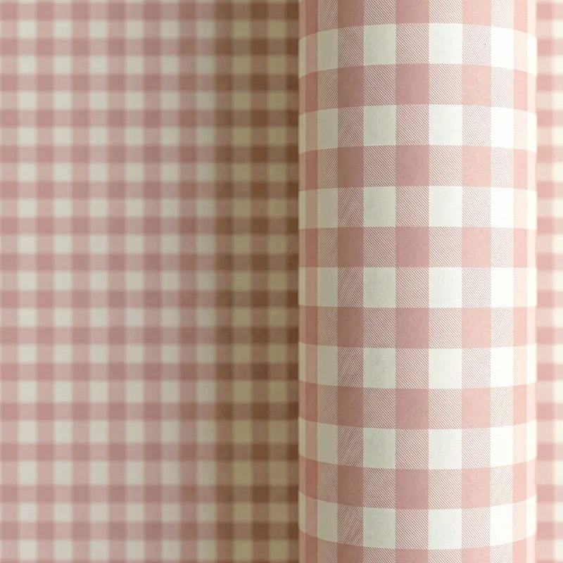 Papel de Regalo 70 cm x 2 m Vichy Rosa Pastel