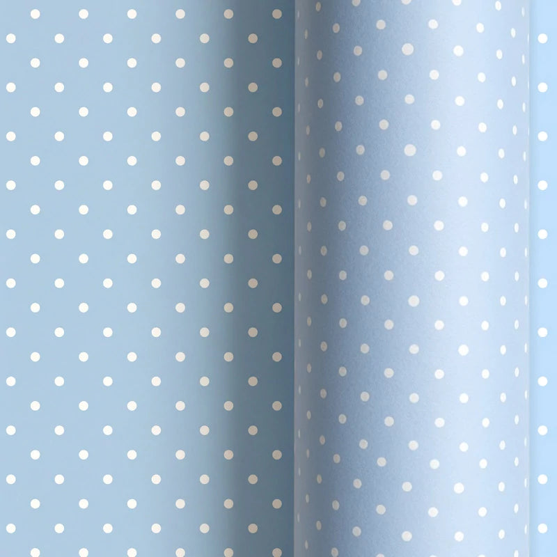 Papel de Regalo 70 cm x 2 m Azul Pastel con Puntos