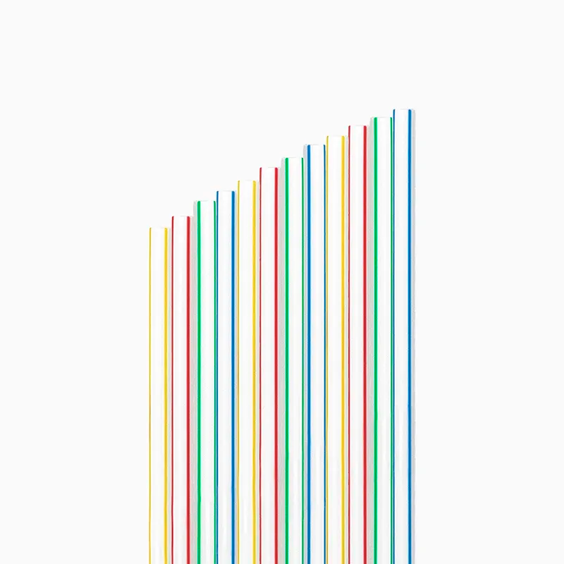 Pajita Plástico PP Reutilizable 20 cm Rayas Multicolor