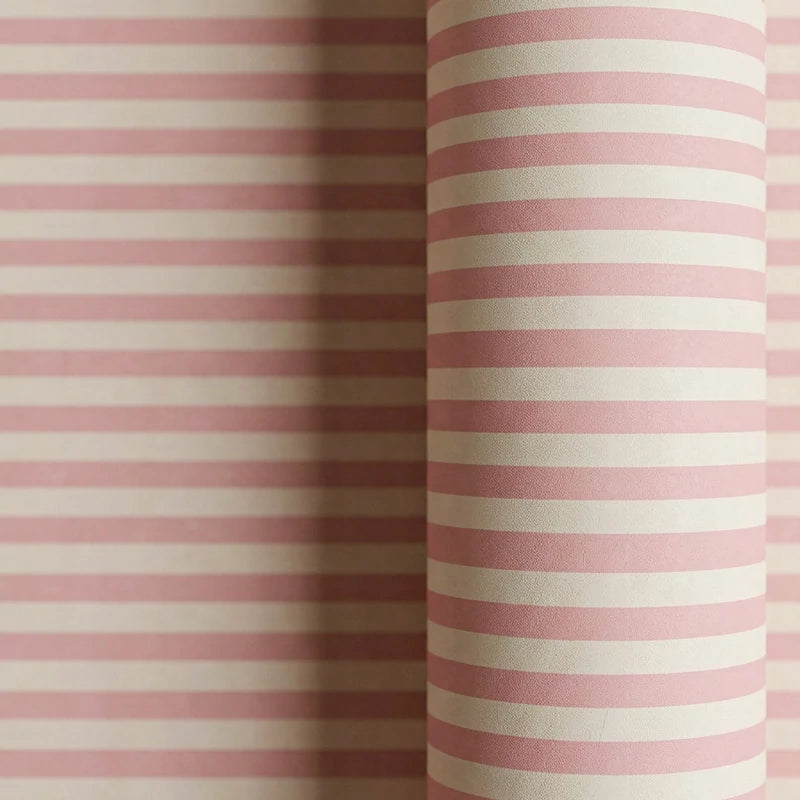Papel de Regalo 70 cm x 2 m Rayas Rosa Pastel y Beige