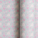 Papel de Regalo 70 cm x 2 m Azul con Flores